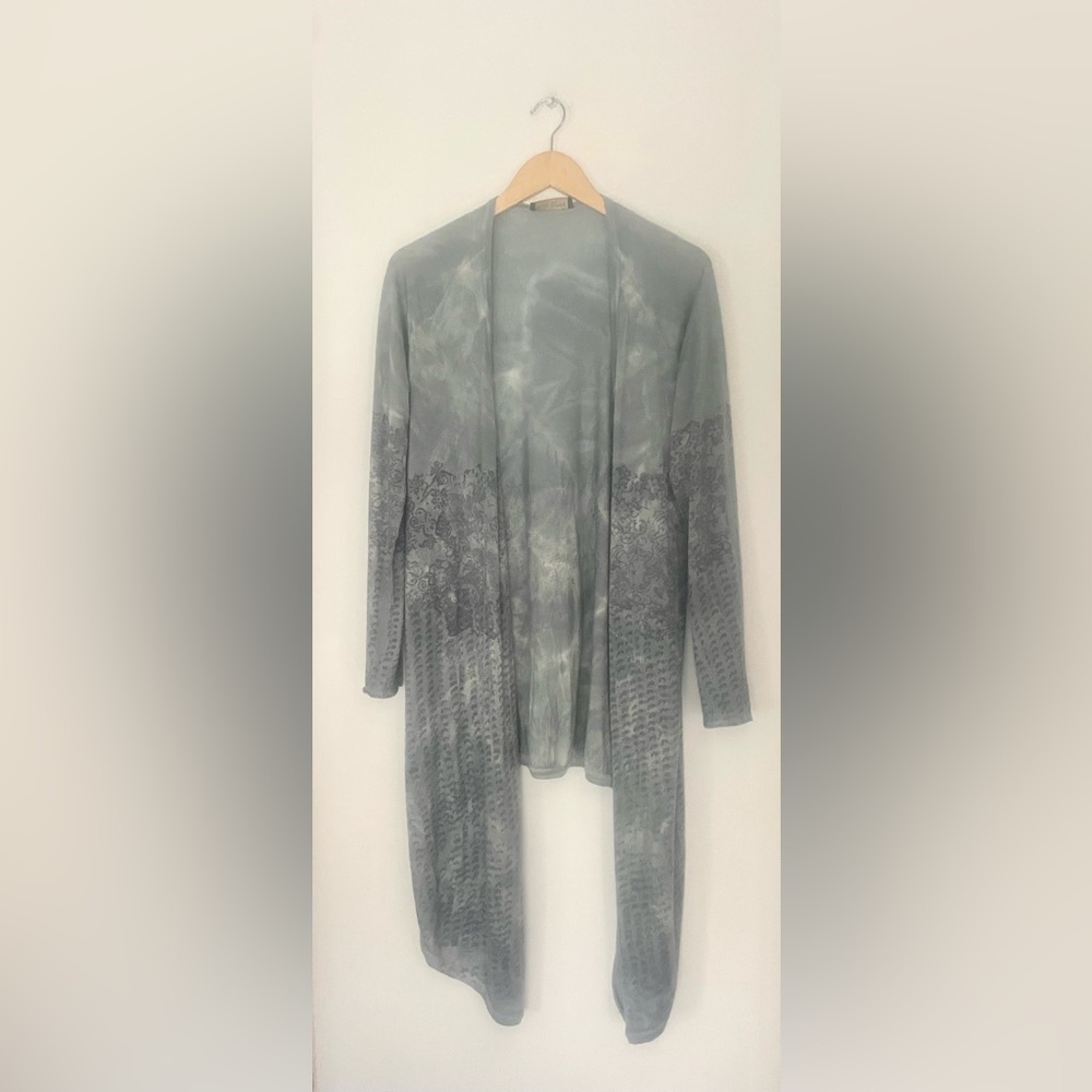 Piazza Sempione Silk Blend Printed Duster Cardigan Made in Italy Elegant Layer - Picture 5 of 7